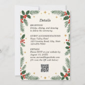 クリスマス+ホーリー+ベリー+冬の結婚式招待状 招待状 (裏面)
