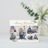 クリスマス ホーリー ベリー 6 枚の写真 コラージュ 挨拶カード ポストカード (スタンド正面)