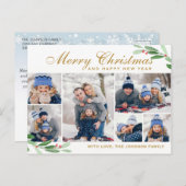 クリスマス ホーリー ベリー 6 枚の写真 コラージュ 挨拶カード ポストカード (正面/裏面)