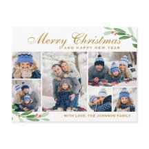 クリスマス ホーリー ベリー 6 枚の写真 コラージュ 挨拶カード