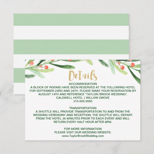 クリスマス ホーリー リース ウェディング 詳細 エンクロージャーカード (正面/裏面)