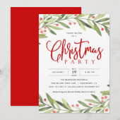 クリスマス ホーリー リース  ホリデー パーティー 招待状 (正面/裏面)
