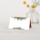 クリスマス ホーリー リース 冬のリハーサル ディナー プレイスカード (裏面)