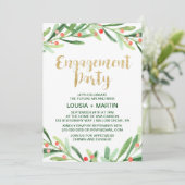 クリスマス ホーリー リース 婚約パーティー 招待状 (スタンド正面)