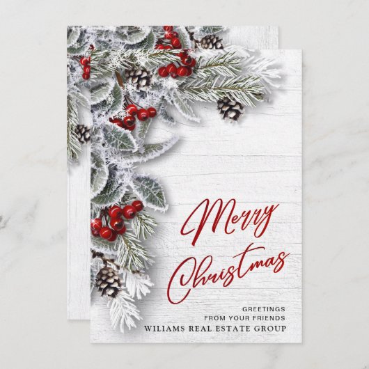 クリスマス ホーリー 法人向け ホリデー グリーティング カード (正面/裏面)