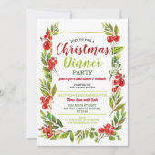 クリスマス ホーリー 祭り パーティー 葉 招待状 (正面)