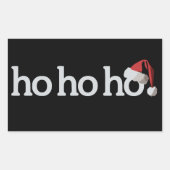 クリスマス ホ・ホ・ホー サンタ ハット 長方形シール (正面)