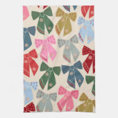 クリスマス・ボウズ・コケット キッチンタオル (縦)