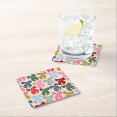 クリスマス・ボウズ・コケット スクエアペーパーコースター (インサイチュ)