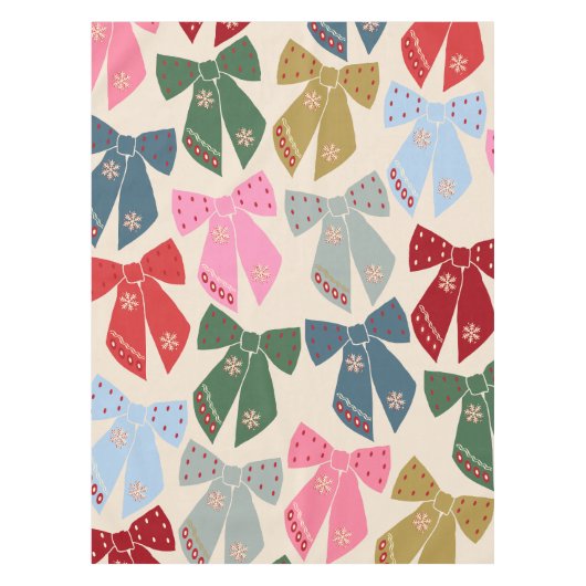 クリスマス・ボウズ・コケット テーブルクロス (正面)