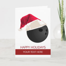 クリスマス ボウリングの球 サンタの帽子 グリーティングカード