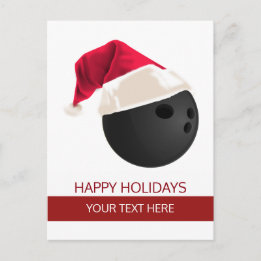 クリスマス ボウリング サンタハット ポストカード