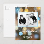 クリスマス ボケ ライト 家族写真 パーソナライズ可能 (正面/裏面)