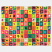 クリスマス・ボックス・スター フリースブランケット (正面(横))