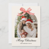 クリスマス ボホ 赤 リボン 2 枚写真 (正面)