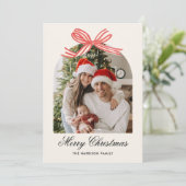 クリスマス ボホ 赤 リボン 2 枚写真 (スタンド正面)