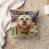 クリスマス-ボーダーテリア-レーガン クッション (ブランケット)