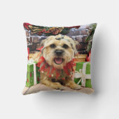 クリスマス-ボーダーテリア-レーガン クッション (裏面)