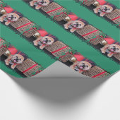 クリスマス-ボーダーテリア-レーガン ラッピングペーパー (角)