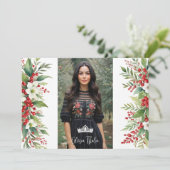 クリスマス ボーダー XVs ホーリー スイート フローラル スペイン語 招待状 (スタンド正面)