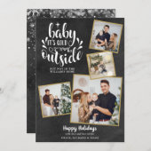 クリスマス ボーホー ブラックボード 4枚の写真のコラージュ (正面/裏面)