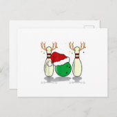 クリスマス·ボーリング·サンタのクリスマス シーズンポストカード (正面/裏面)