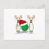 クリスマス·ボーリング·サンタのクリスマス シーズンポストカード (正面)