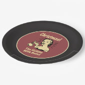 クリスマス:ボールのある休日 ペーパープレート (アングル)