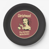 クリスマス:ボールのある休日 ペーパープレート (正面)