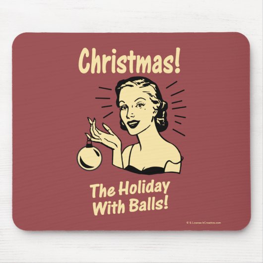 クリスマス：ボールのある休日 マウスパッド (正面)