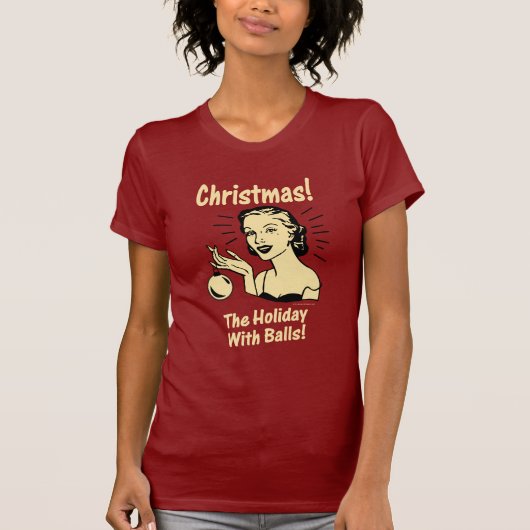 クリスマス:ボールのある休日 Tシャツ (正面)