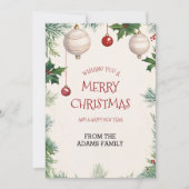 クリスマス・ボールディング・ホリデー・オーナメント・アイビーと松 シーズンカード (正面)