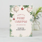 クリスマス・ボールディング・ホリデー・オーナメント・アイビーと松 シーズンカード (スタンド正面)