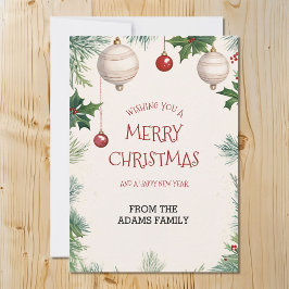 クリスマス・ボールディング・ホリデー・オーナメント・アイビーと松 シーズンカード