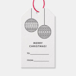 クリスマス+ボール付きギフトタグ 贈り主+お届け先名 記入欄あり ギフトタグ
