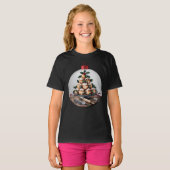 クリスマス・ボール型シュークリームのパン職人Tシャツ Tシャツ (正面フル)