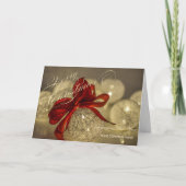 クリスマス·ボール赤い弓の会社が挨拶 シーズンカード (正面)