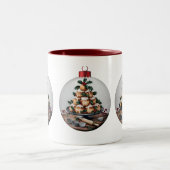 クリスマス・ボール・シュークリーム職人 ツートーンマグカップ (中央)