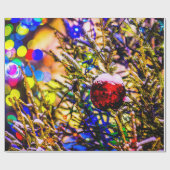 クリスマス・ボール・レッド ラッピングペーパー (フラット)