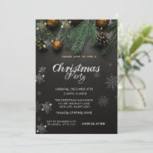 クリスマス+ボール+松のクリスマス+会社のパーティー 招待状 (スタンド正面)