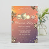 クリスマス·ボール、金ゴールド·スノーフレーク社のパーティー 招待状 (スタンド正面)