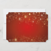クリスマス ボール、雪の結晶、赤い社内パーティー 招待状 (裏面)