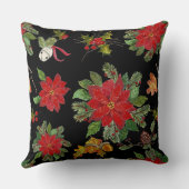 クリスマス・ポインセチアとシルバー・ベル クッション (裏面)