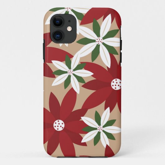 クリスマス·ポインセチアの背景 Case-Mate iPhoneケース (裏面)