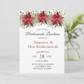 クリスマス ポインセチア グリーンの花嫁の昼食会 招待状 (スタンド正面)