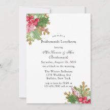 クリスマス ポインセチア ゴールド ブライズメイド ランチョン