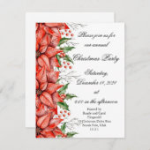 クリスマス ポインセチア ホリデー  ご招待 (正面/裏面)