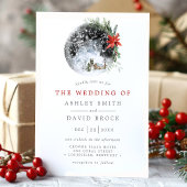 クリスマス ポインセチア ムーンフローラル ウェディング 招待状