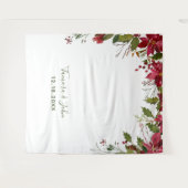 クリスマス ポインセチア 花の写真撮影用背景 タペストリー (正面(横))