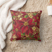 クリスマス·ポインセティア枕！ クッション (ブランケット)